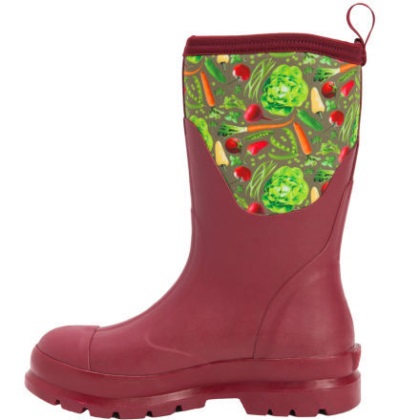 Muckboot Damen Chore Classic Mid Veggie Print Rot