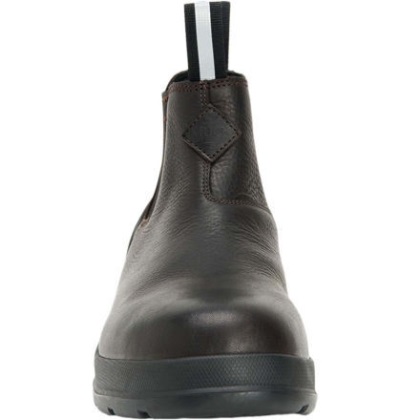 Herren Mühe Farm Leder Chelsea Muckboot Schwarz
