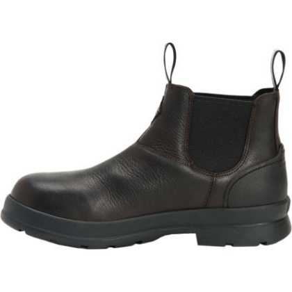 Herren Mühe Farm Leder Chelsea Muckboot Schwarz