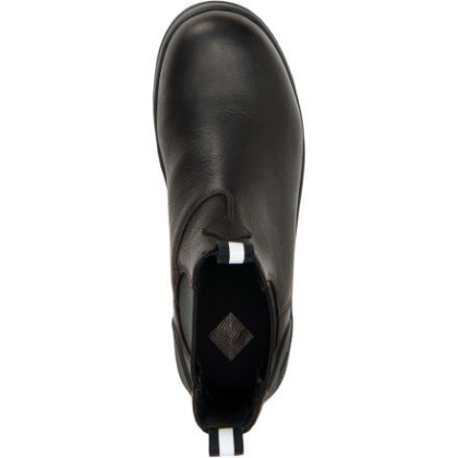Herren Mühe Farm Leder Chelsea Muckboot Schwarz