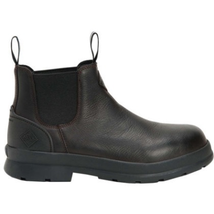 Herren Mühe Farm Leder Chelsea Muckboot Schwarz