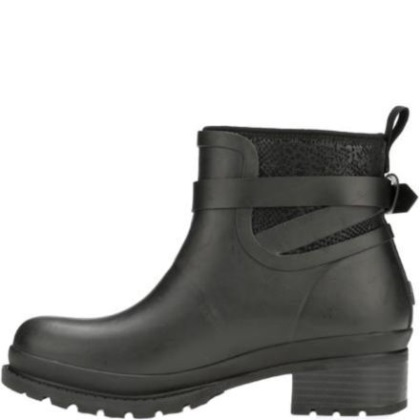 Damen Liberty Wasserdichte Gummistiefelette Schwarz
