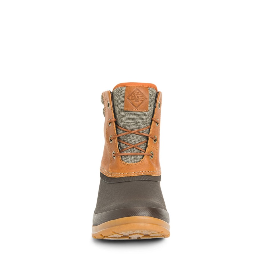 Herren Muck Originals Enten-Schnürstiefel Aus Leder Tan Muckboot