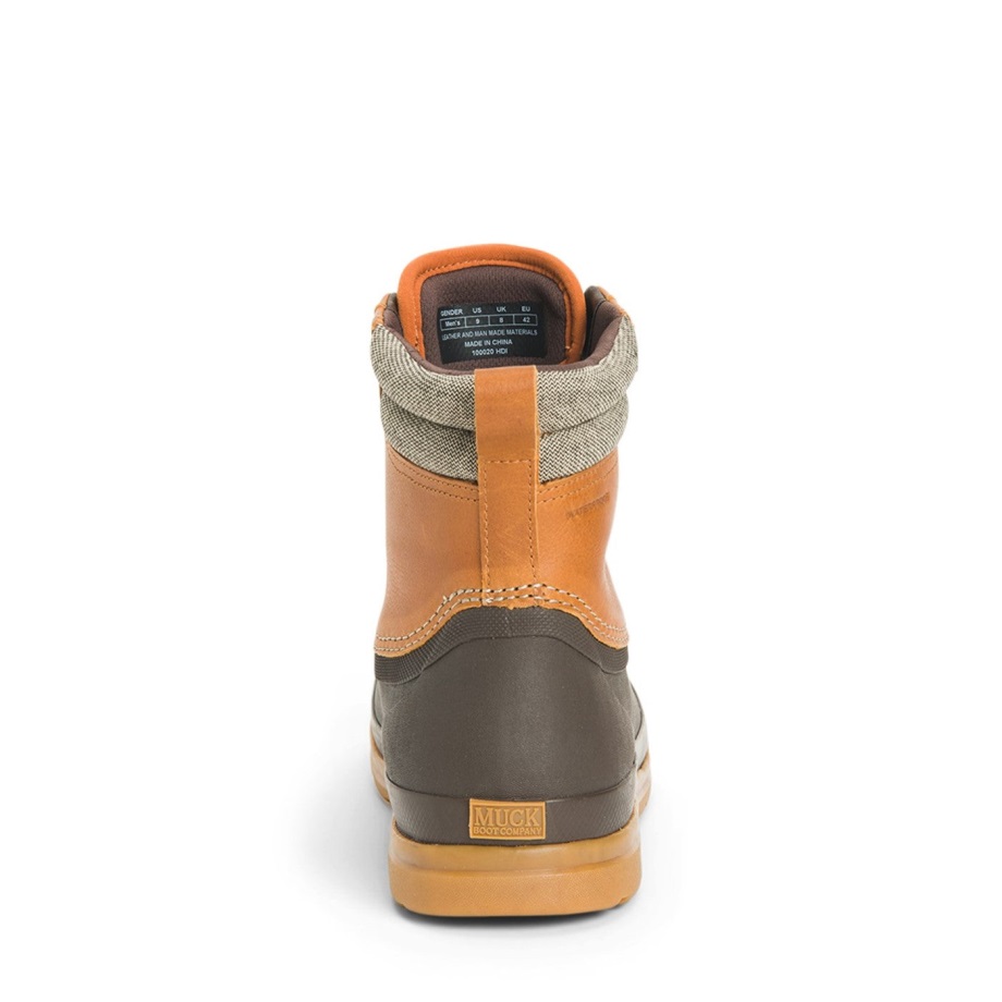 Herren Muck Originals Enten-Schnürstiefel Aus Leder Tan Muckboot