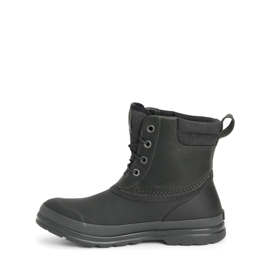 Muckboot Schwarz Muck Originals Duck Schnürstiefel Aus Leder Für Herren