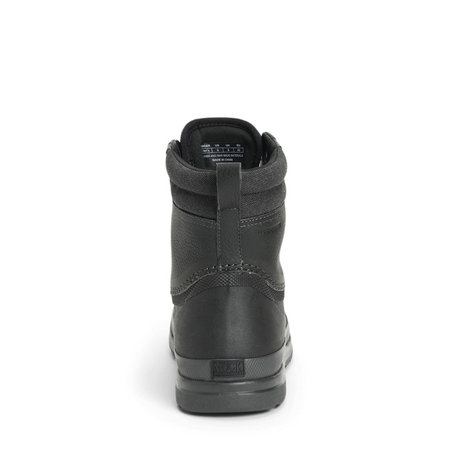 Muckboot Schwarz Muck Originals Duck Schnürstiefel Aus Leder Für Herren
