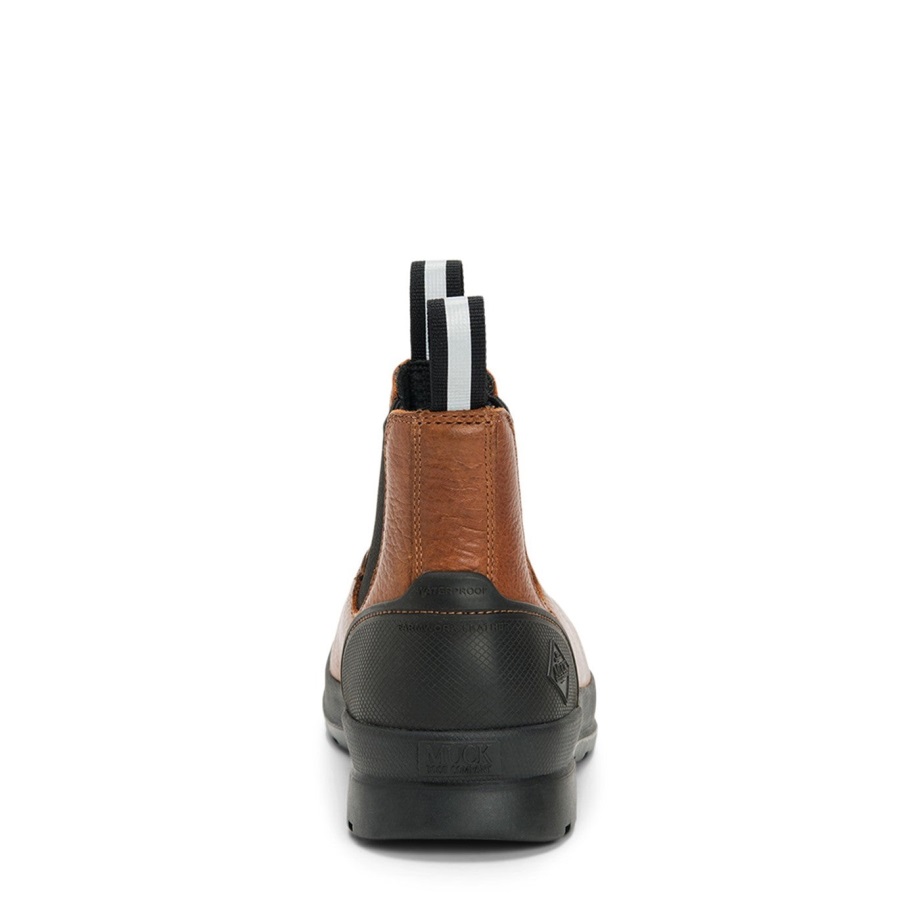 Muckboot Karamellfarbene Herren-chelsea-sicherheitsstiefel Aus Landwirtschaftsleder