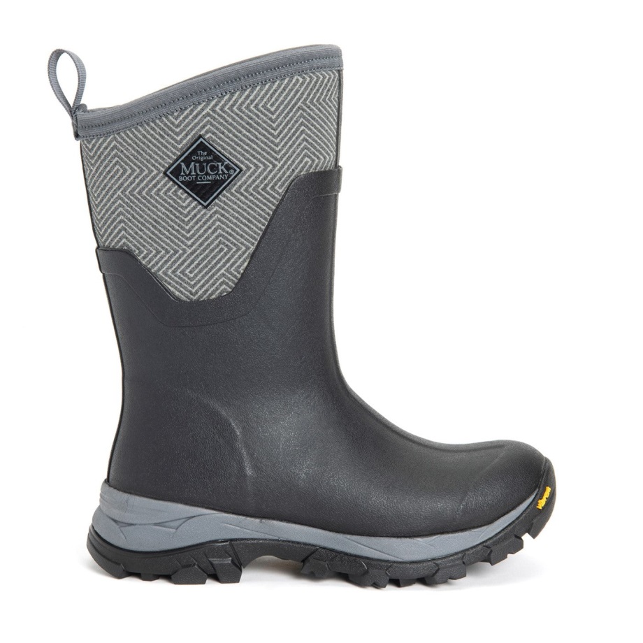 Muckboot Grauer Geometrischer Druck Damen Arctic Ice Vibram AG Kurze All-Terrain-Stiefel