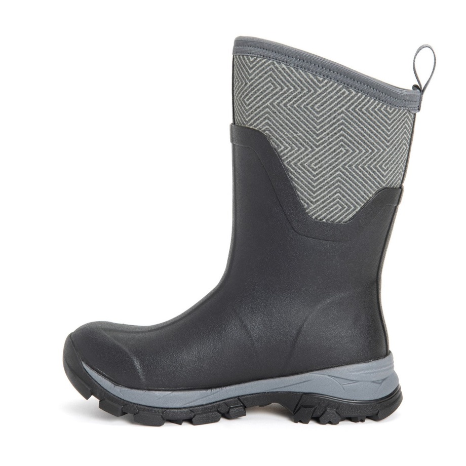 Muckboot Grauer Geometrischer Druck Damen Arctic Ice Vibram AG Kurze All-Terrain-Stiefel