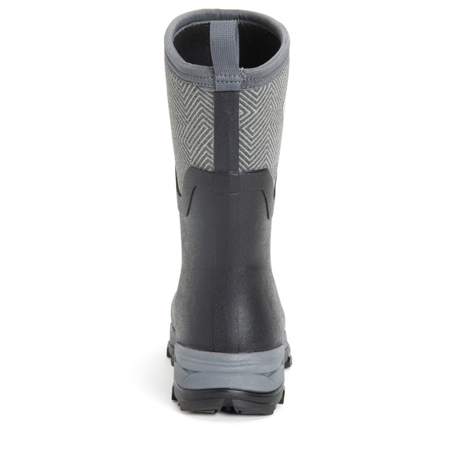 Muckboot Grauer Geometrischer Druck Damen Arctic Ice Vibram AG Kurze All-Terrain-Stiefel