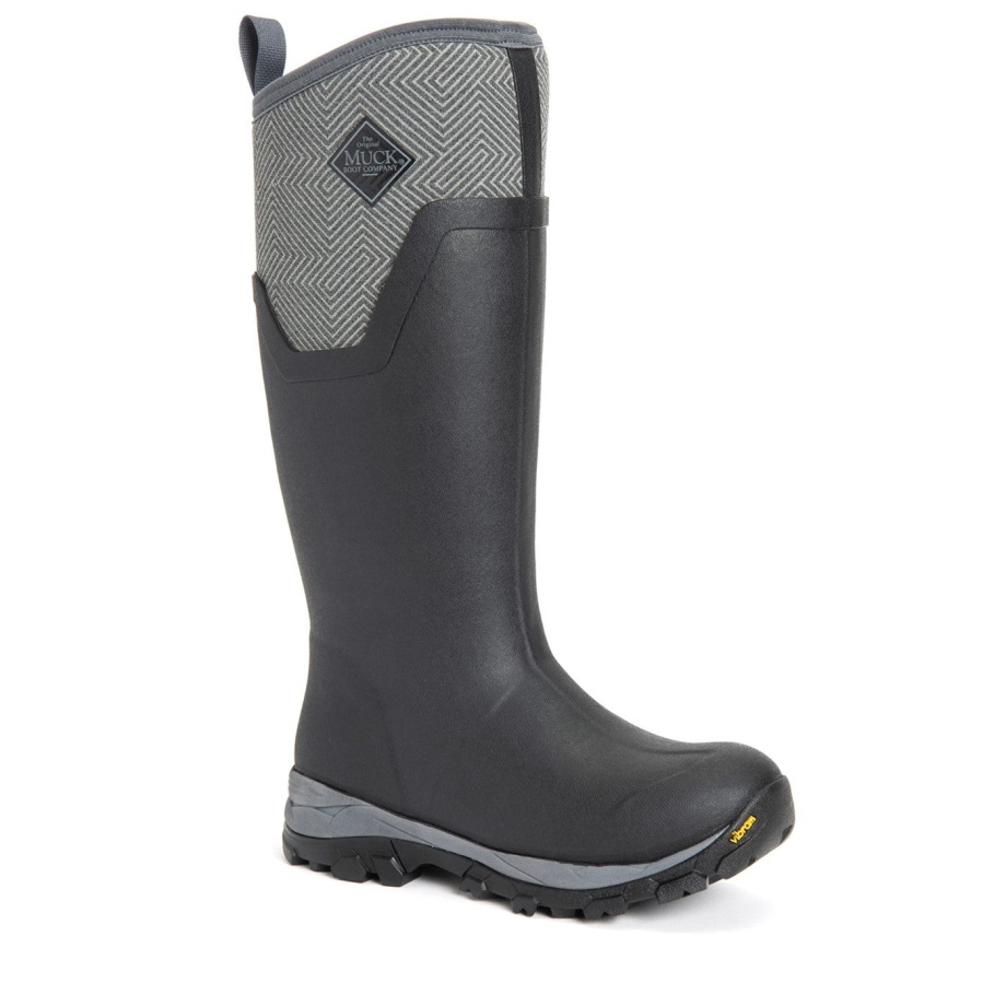 Muckboot Grauer Geometrischer Druck Damen Arctic Ice Vibram AG Hohe All-Terrain-Stiefel