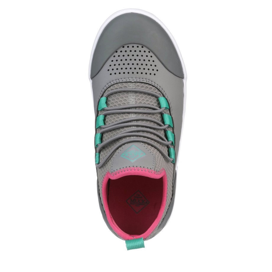 Muckboot Grau Pink Sommersonnenwende-Bungee-Schuhe Für Kinder