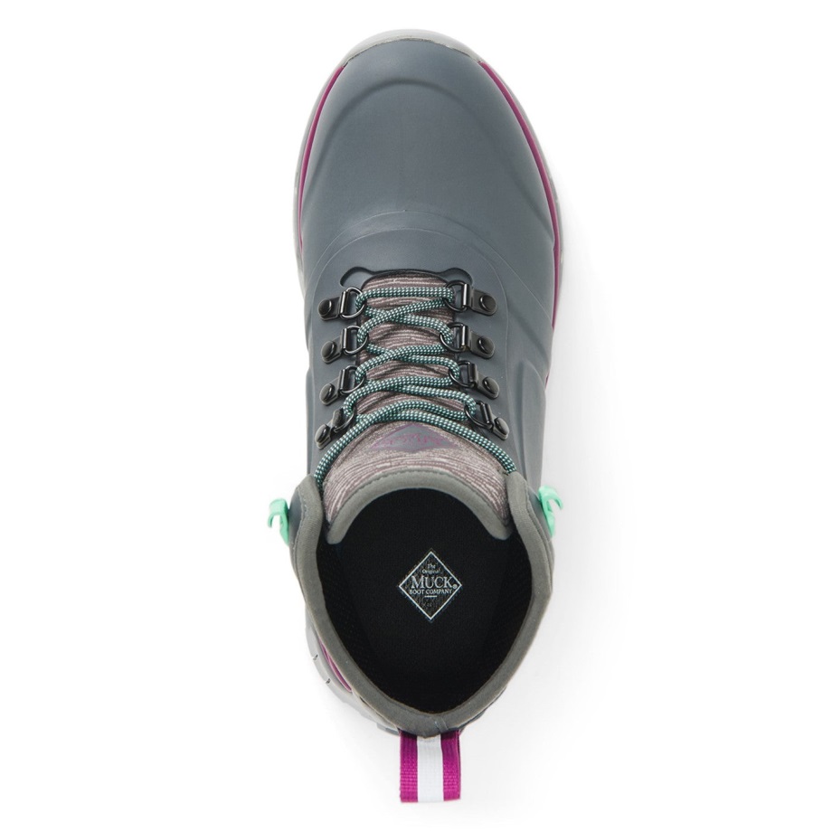 Muckboot Graue Apex-Schnürkurzstiefel Für Damen
