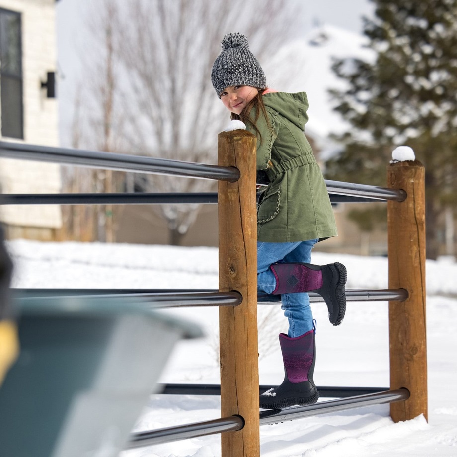 Muckboot Magenta Digi Fade Print Halbhohe Kinderstiefel
