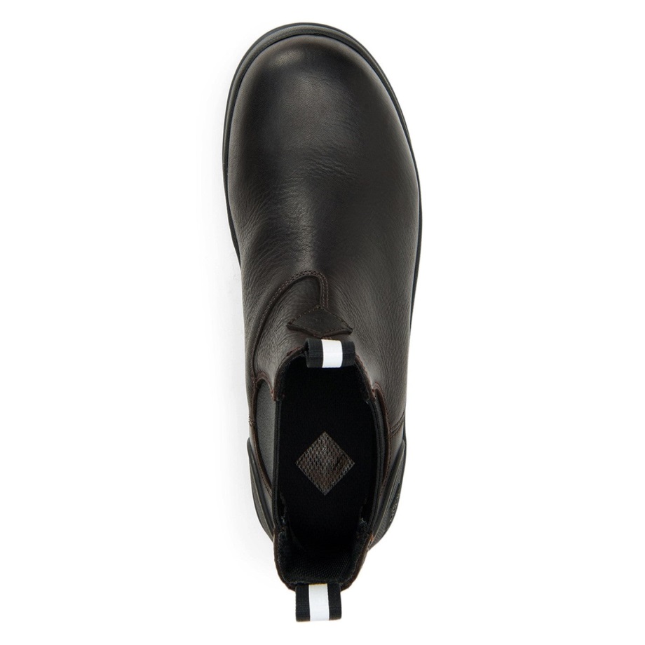 Muckboot Herren Chore Farm Leder Chelsea Sicherheitsstiefel Schwarz Kaffee