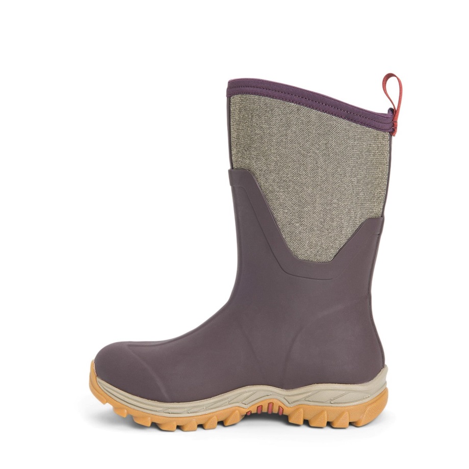 Muckboot Arctic Sport Ii Kurze Stiefel Für Damen, Weinroter Fischgrätenmuster