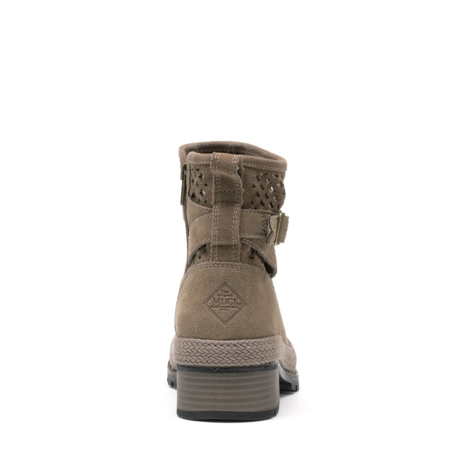 Muckboot Damen-stiefelette Liberty Aus Perforiertem Leder Taupe