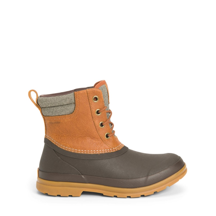 Muckboot Muck Originals Duck Schnürstiefel Aus Leder Für Damen Tan