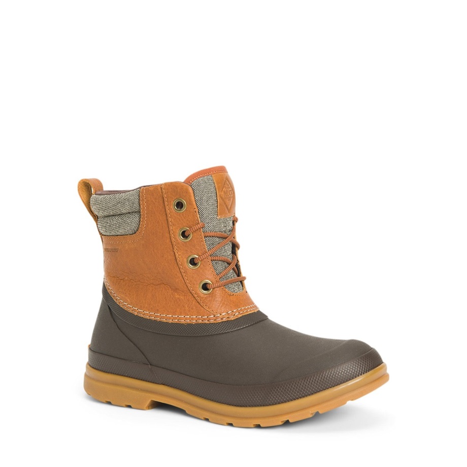 Muckboot Muck Originals Duck Schnürstiefel Aus Leder Für Damen Tan
