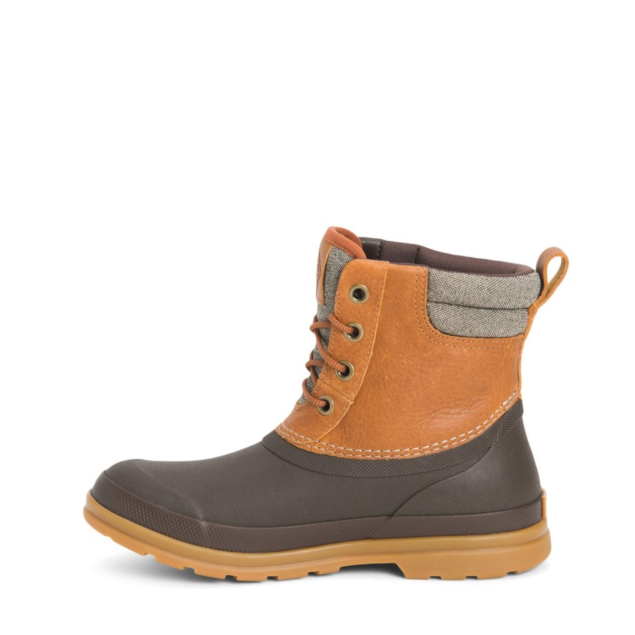 Muckboot Muck Originals Duck Schnürstiefel Aus Leder Für Damen Tan