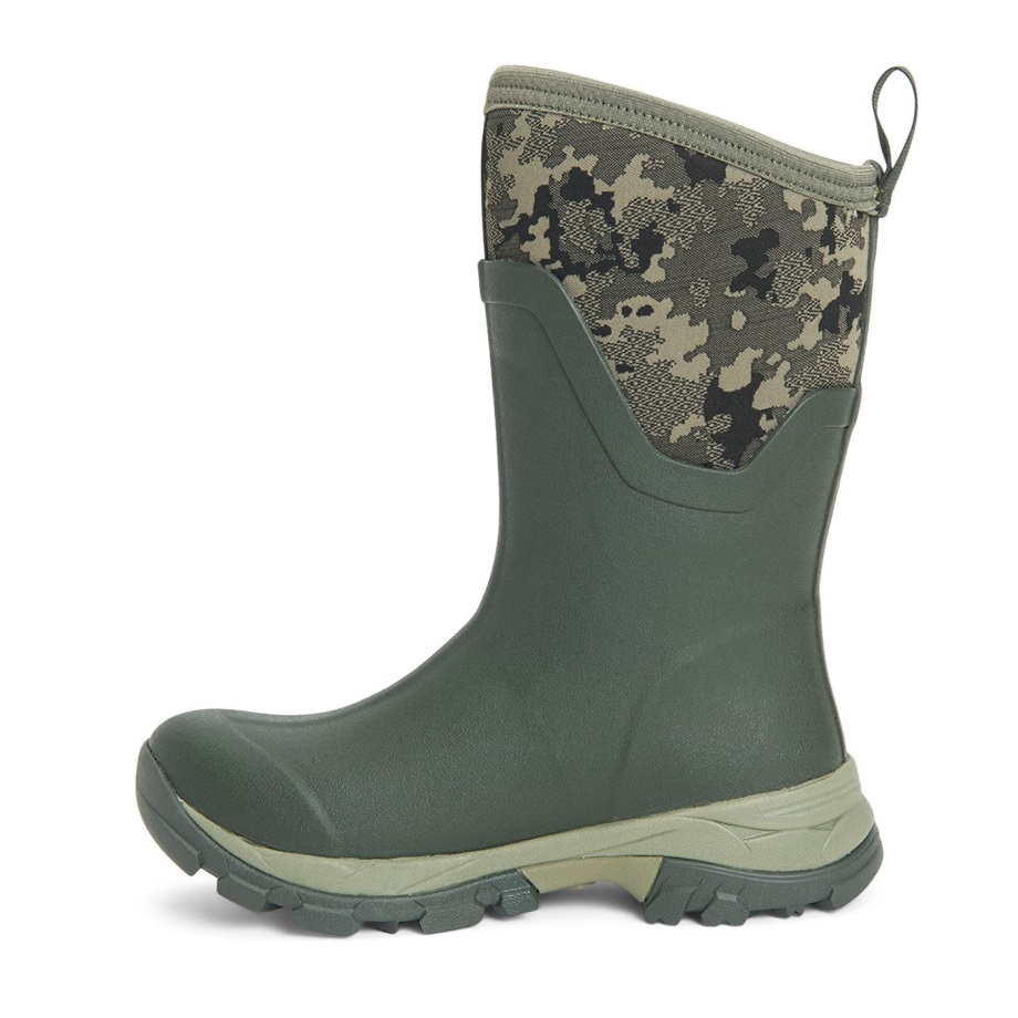 Damen Arctic Ice Vibram AG All Terrain Short Boots Moss Camo Print Muckboot