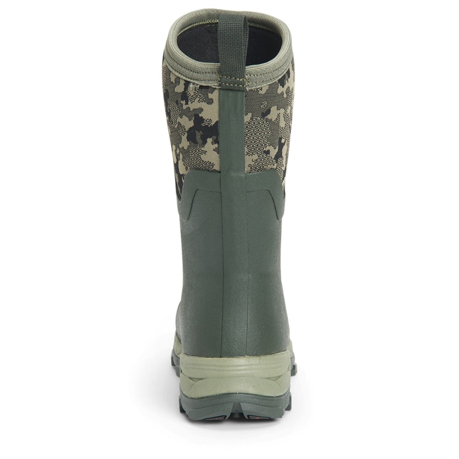 Damen Arctic Ice Vibram AG All Terrain Short Boots Moss Camo Print Muckboot