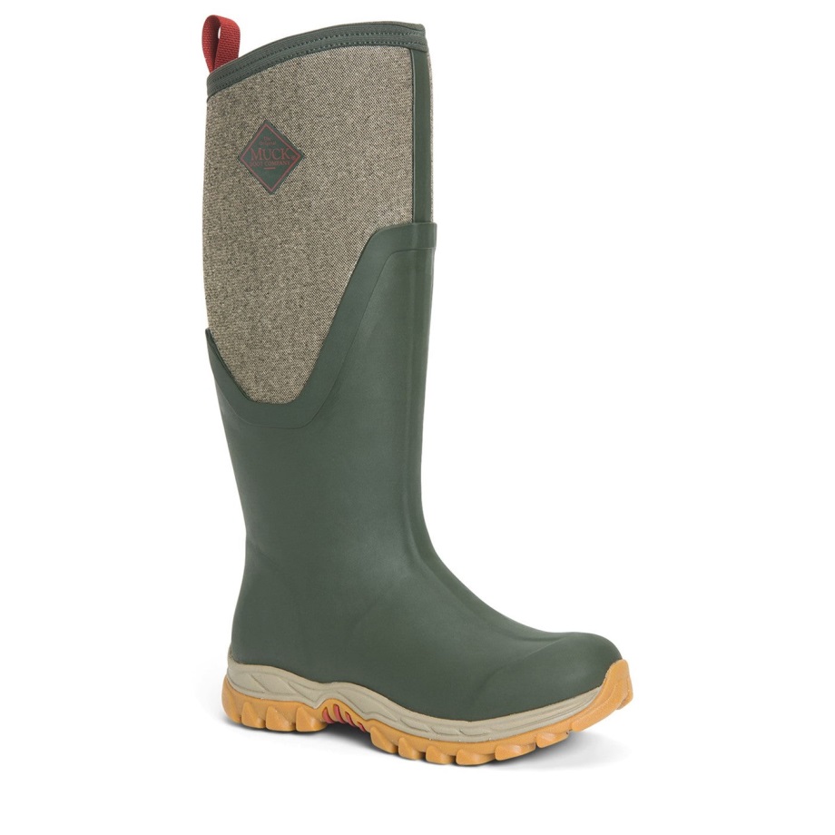 Arctic Sport Ii Hohe Stiefel Für Damen Olive Muckboot Mit Fischgrätmuster