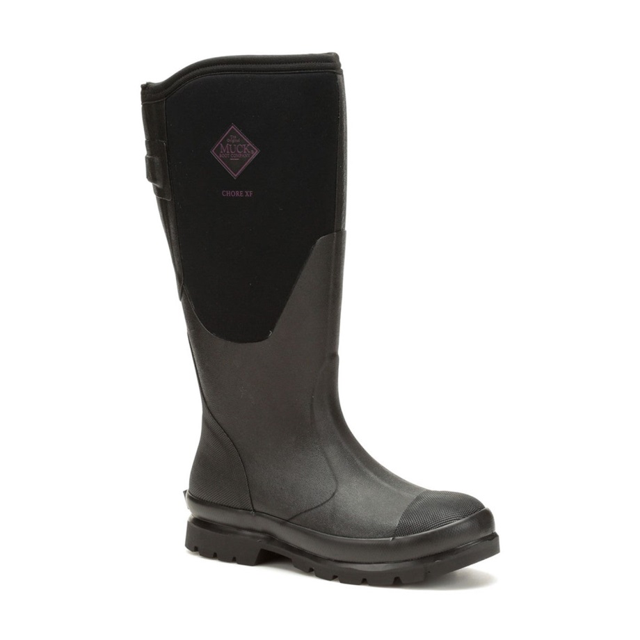 Hohe Damenstiefel, Verstellbar, Schwarzer Muckboot