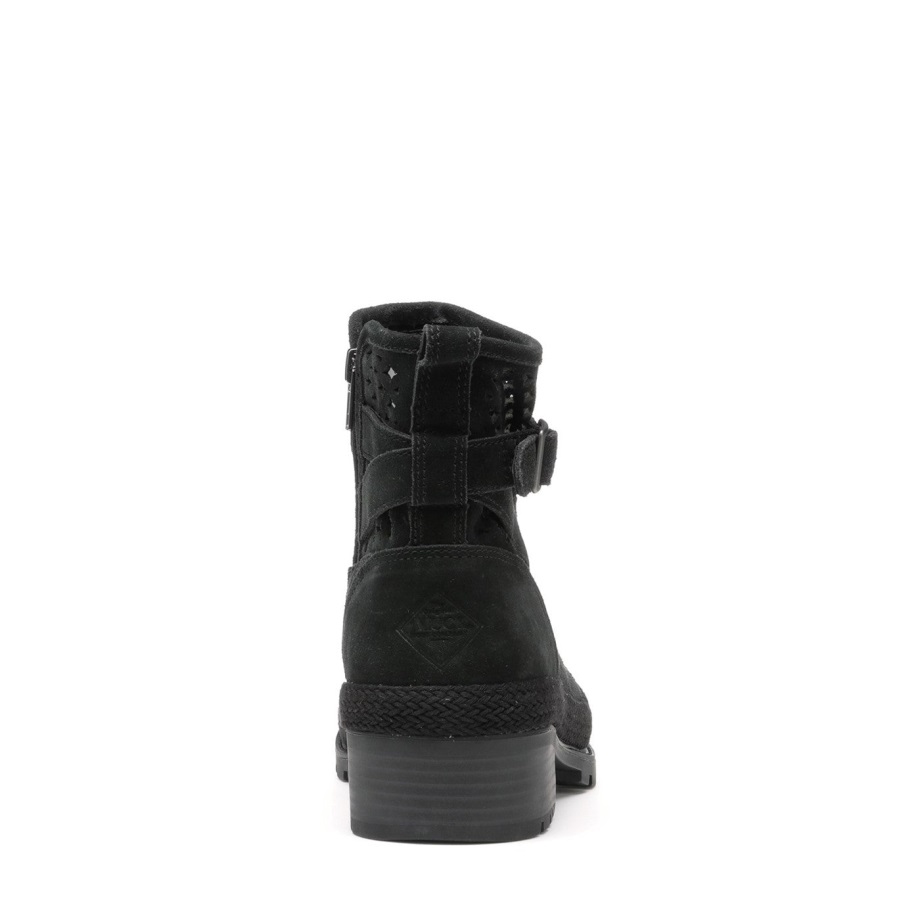 Damenstiefelette Liberty Aus Perforiertem Leder Muckboot Schwarz