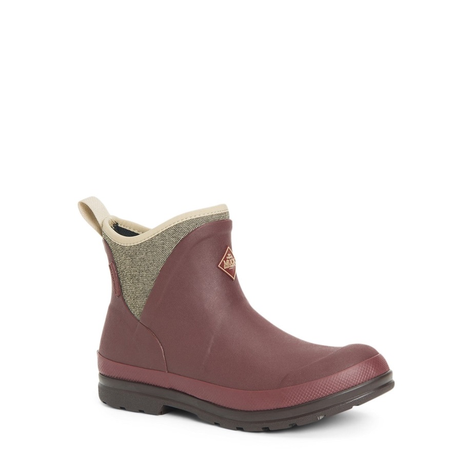 Damen Muck Originals Ankle Boots Zum Anziehen Muckboot Mit Rosinen-Fischgrätmuster