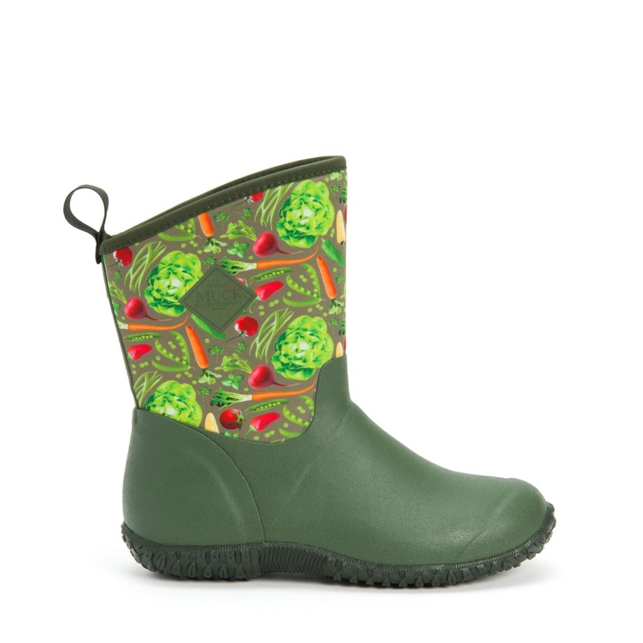 Rhs Muckster Ii Kurze Stiefel Für Damen Muckboot Grüner Vegetarischer Druck